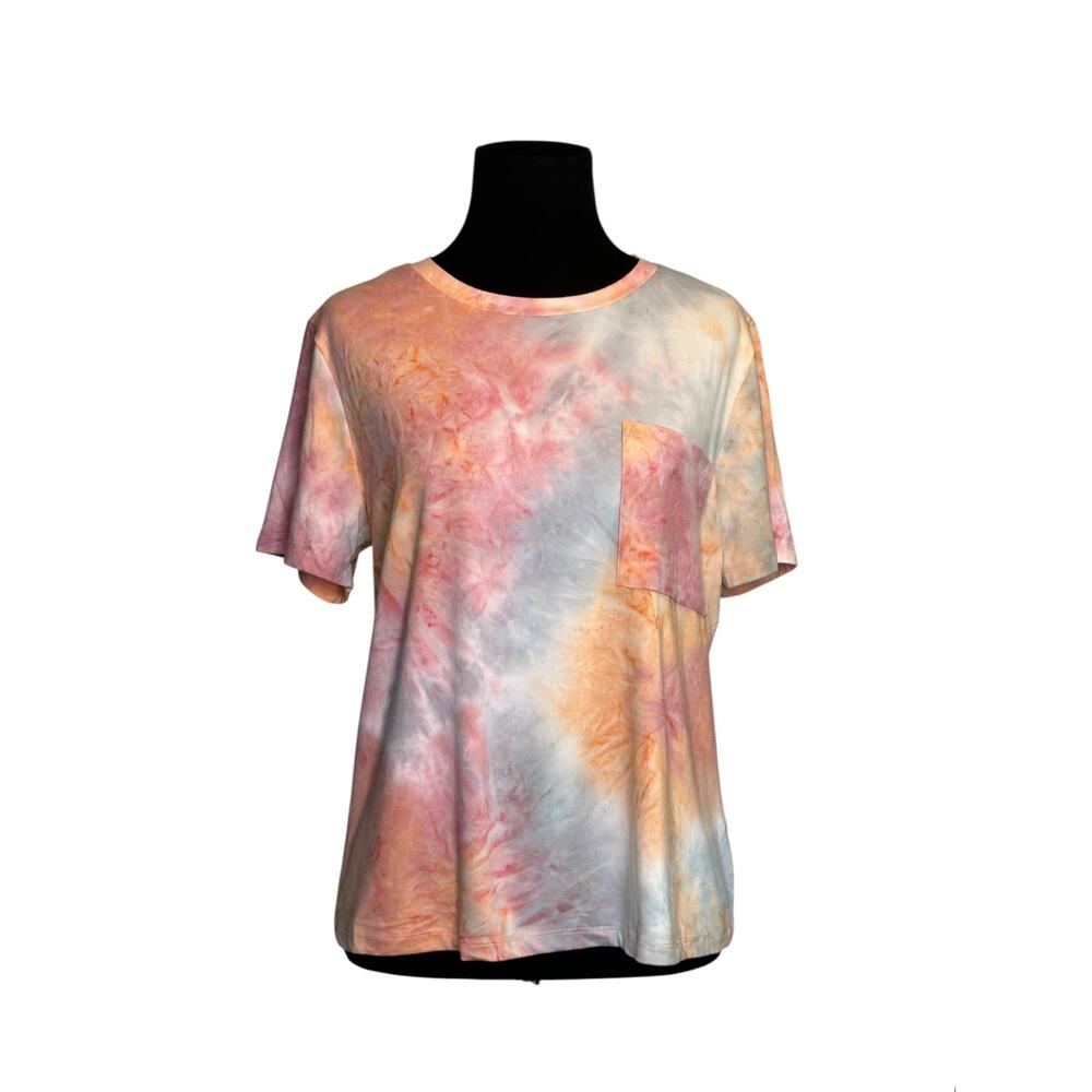 Wallflower pink blue hand dye short sleeves t shirt size Large